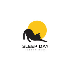 cute cat adorable mammal pet care logo design graphic vector