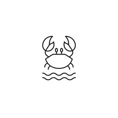 beach crab nature wildlife line logo design graphic vector