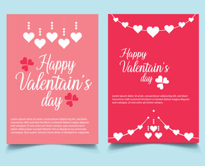 Valentine's day concept posters set. Vector illustration.  paper hearts with frame on geometric background. Cute love sale banners or greeting cards.  vector PNG