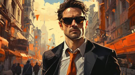 The Stylish Gent: Fashionable Businessman Embracing Style and Confidence, generative AI