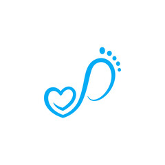 creative logo design combining feet with a heart shape for a foot care company