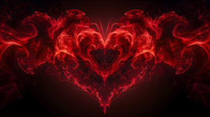 Fiery Heart: Gothic Futurism Abstract for Creative Projects