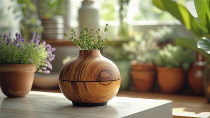 Serene Indoor Vase with Fresh Thyme