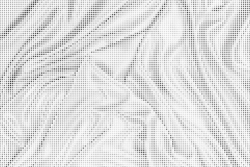 Abstract black and white halftone background with silk effect. Vector liquid monochrome acrylic texture. Flow art. Tie dye simple artistic effect.