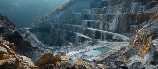 Closed and Open Pit Mine: A View of the Closed, Open, Pit Mine
