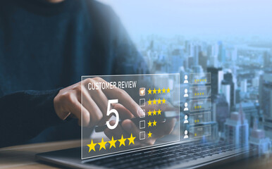5-star rate review of client, satisfaction survey, best feedback customer, icon happy smile....
