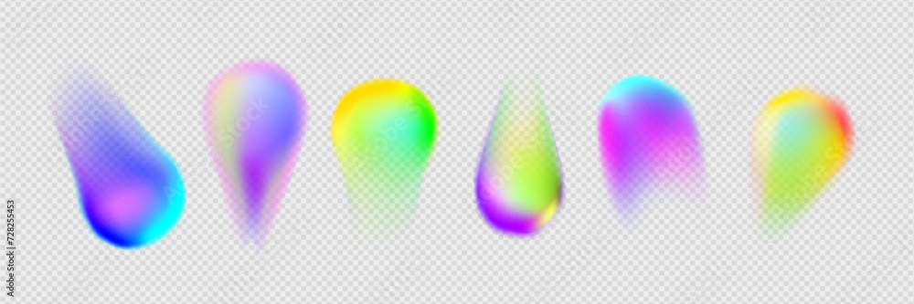 Poster abstract color gradient spots set isolated on transparent background. vector realistic illustration 