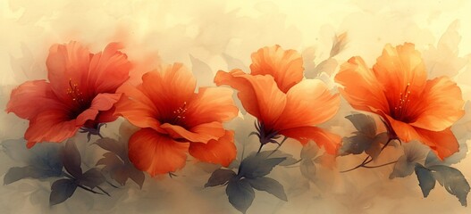 Fototapeta na wymiar Flower Power A Vibrant Display of Orange and Pink Petals Generative AI