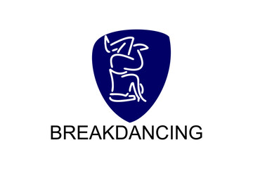 breakdancing vector line icon. dance, practice breakdancing stance. sport dance pictogram illustration.