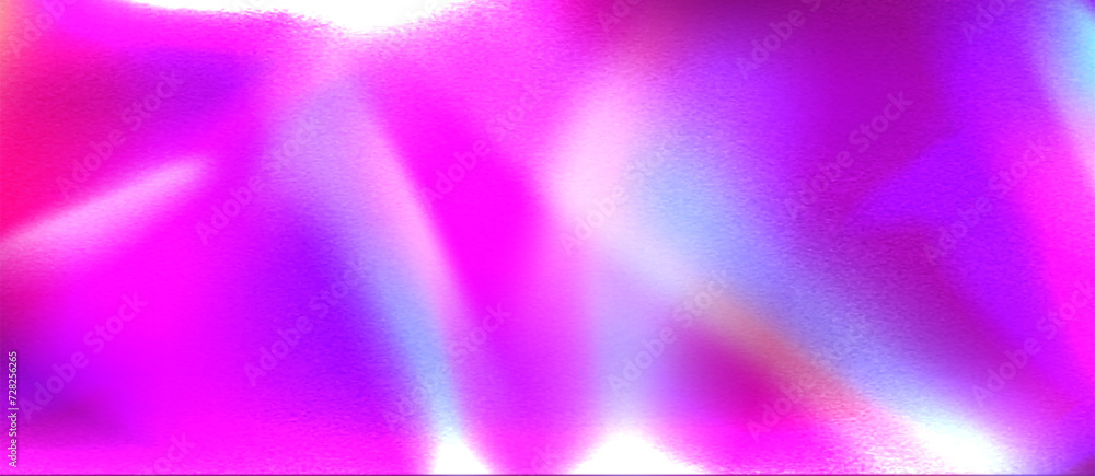 Poster pearlescent abstract background. iridescent foil texture with pink and purple holographic effect. re