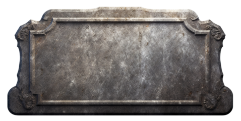 Old granite sign plate, cut out