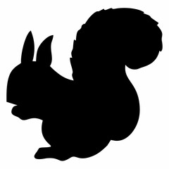 silhouette of a jumping squirrel