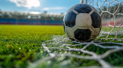 Soccer Ball Goalie Generative AI - obrazy, fototapety, plakaty