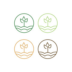 Natural Organic Farming Sign Symbol Logo Vector