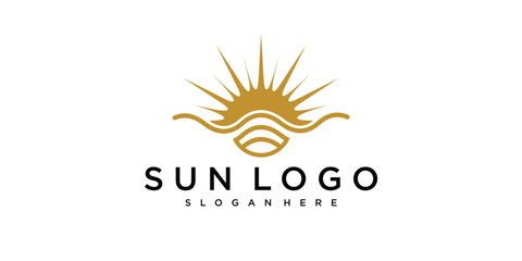 Sun logo design vector template Icon symbol Illustration