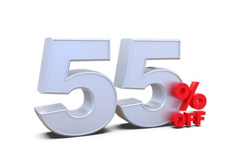 55 Percent Promotion Sale Off Silver Number