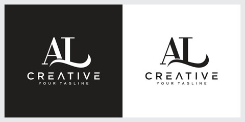 Initial Letter AL Logo Design vector Template. - obrazy, fototapety, plakaty