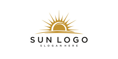 Sun logo design vector template Icon symbol Illustration