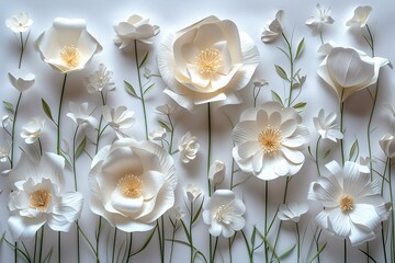 Flower Power White Flowers in Bloom Generative AI