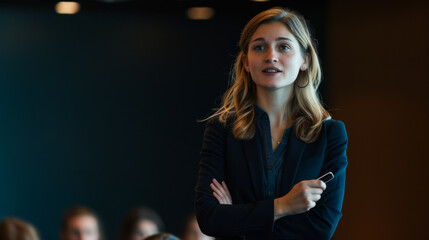 Businesswoman during a trining course