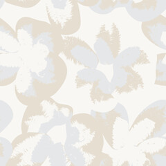 Neutral Colour Abstract Floral Seamless Pattern Design