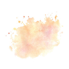Watercolor hand painted peach fuzz abstract Background. Orange Spot for icon or any design