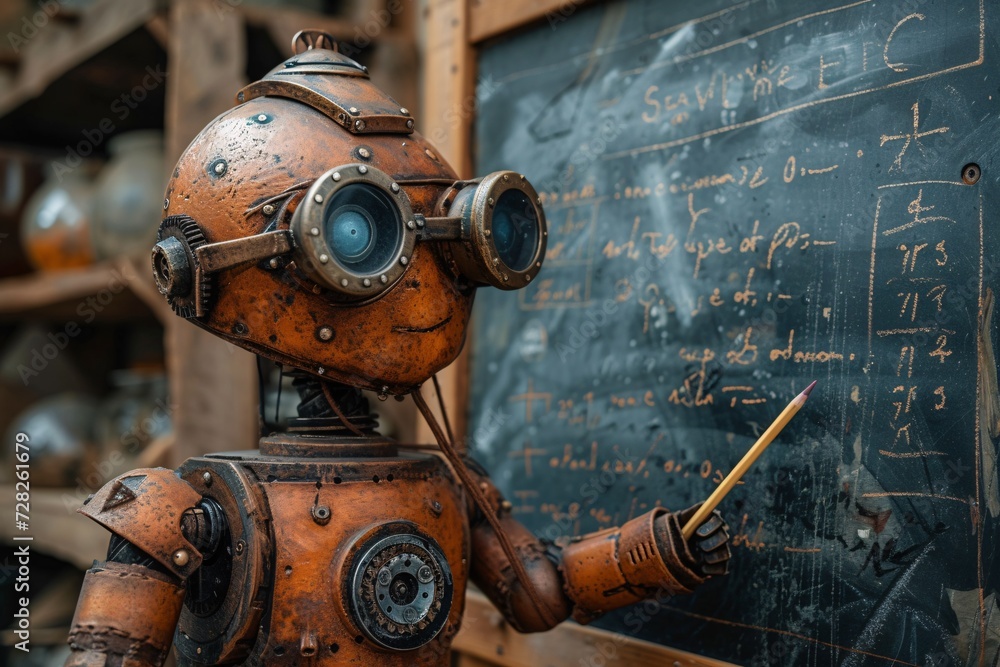 Aufkleber robot teacher generative ai