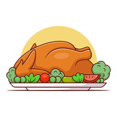 Chicken Food Illustration Design