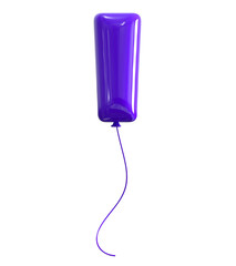 I Letter Purple Balloon 3D
