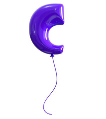 C Letter Purple Balloon 3D