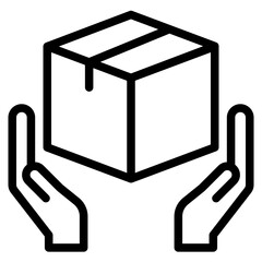 box product with hand delivery service icon