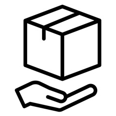 box product with hand delivery service icon