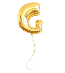 G Letter Gold Balloon 3D