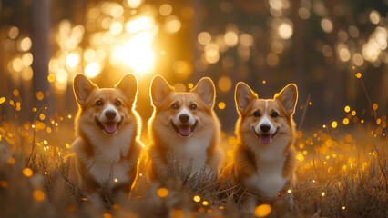 Corgis are having fun.