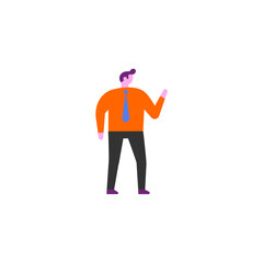 pose of person in orange shirt posing