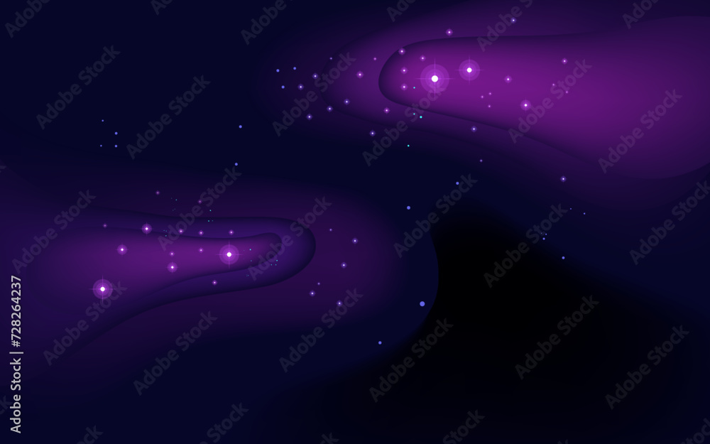 Sticker vector space background . cute flat style template with stars in outer space