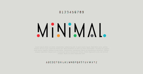 Minimal font creative modern alphabet. - obrazy, fototapety, plakaty