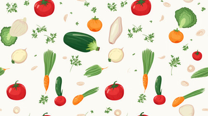Small organic healthy vegetables,  pattern banner wallpaper