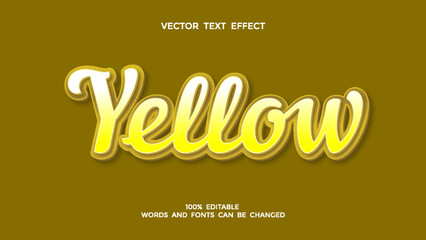 yellow editable 3d text effect
