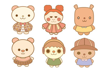 Whimsical Vector Friends: Delightful and Colorful Cartoon Characters | Whimsical Vector Cartoons | Colorful Vector Illustrations | Whimsical Cartoon Designs | Cute Character Graphics