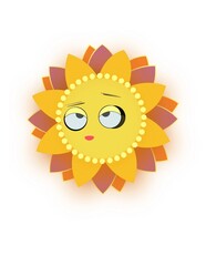 Yellow Cartoon Sunny Floral Design