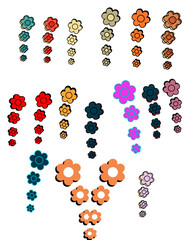 Set of Decorative floral element