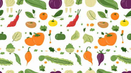 Small organic healthy vegetables,  pattern banner wallpaper