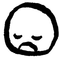 BLACK AND WHITE HAND-DRAWN HUMAN FACE LINEART