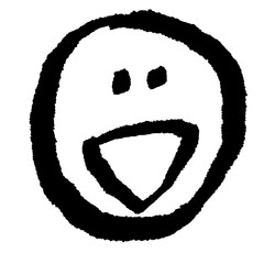 BLACK AND WHITE HAND-DRAWN HUMAN FACE LINEART