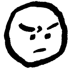 BLACK AND WHITE HAND-DRAWN HUMAN FACE LINEART