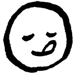 BLACK AND WHITE HAND-DRAWN HUMAN FACE LINEART