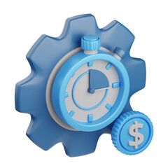 3d rendering time management isolated useful for business, analytics, web, money and finance design