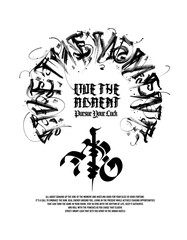 Calligraphic Brush Slogan for Vector Art Tee Print