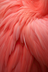close up of pink flamingo feather. 